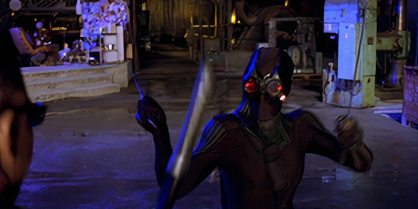 Blade fights a vampire ninja in Blade II scene