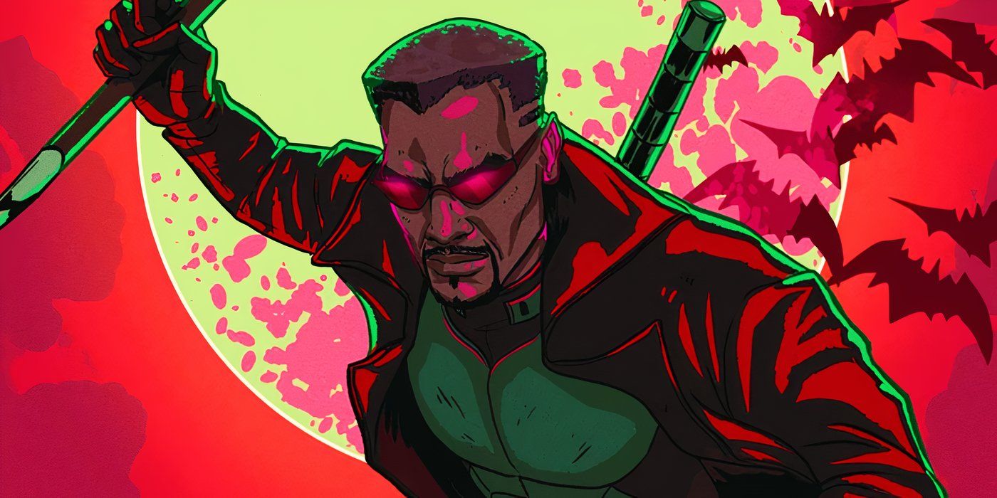 Blade swinging his katana against the backdrop of a stylized full moon.
