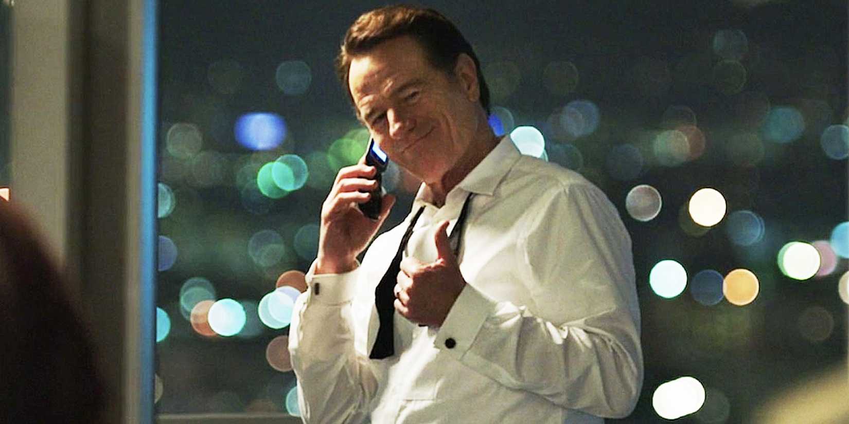 Bryan Cranston gives a thumbs up during
