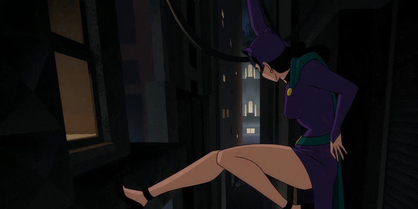 Catwoman Hiding In An Alley High In The Air In Batman Caped Crusader