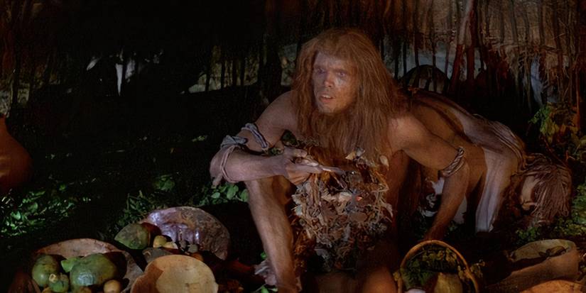 Caveman in a hut in Quest for Fire.