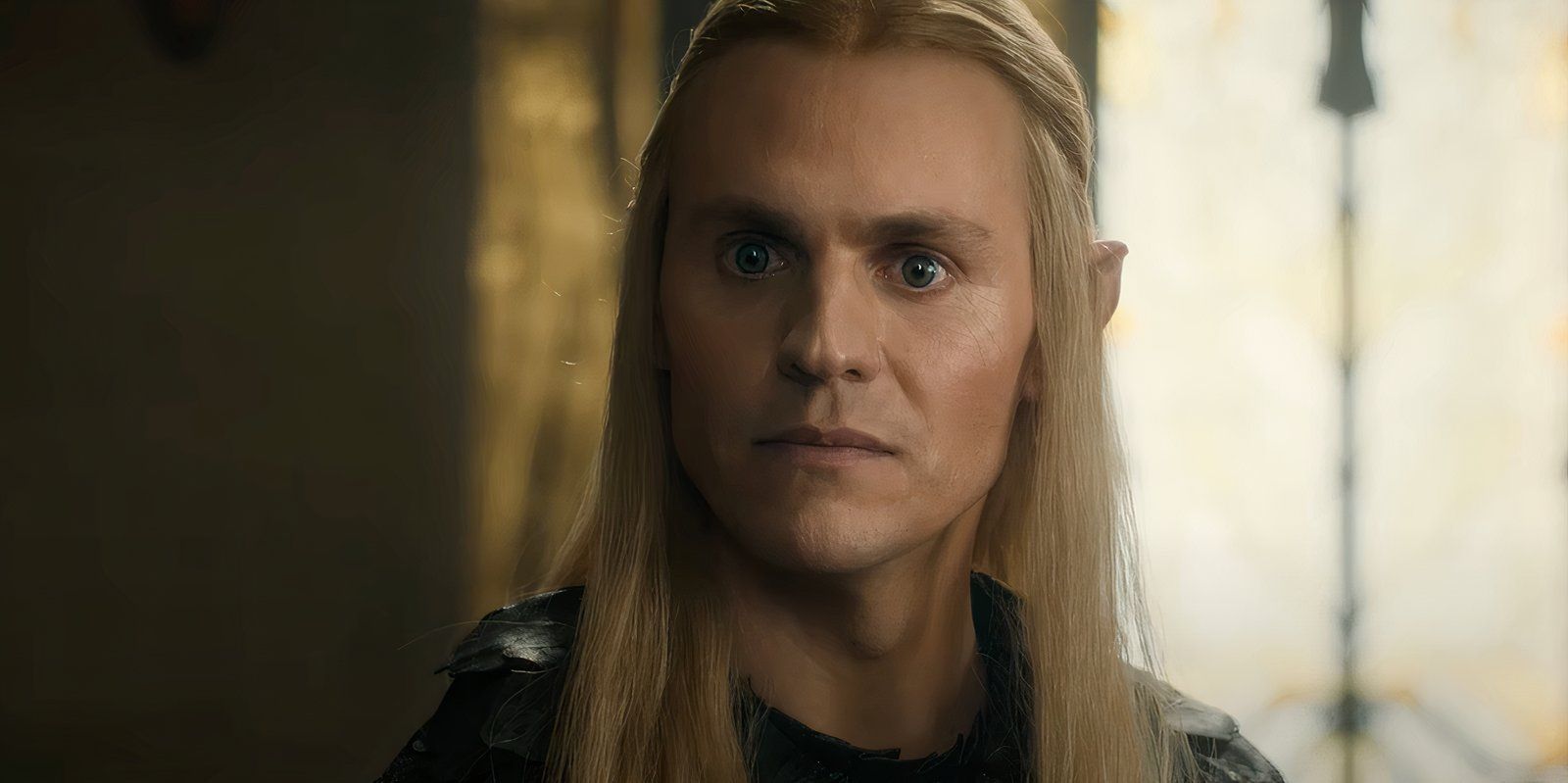 Charlie Vickers as Sauron in his Annatar form in The Lord of the Rings: The Rings of Power season 2.