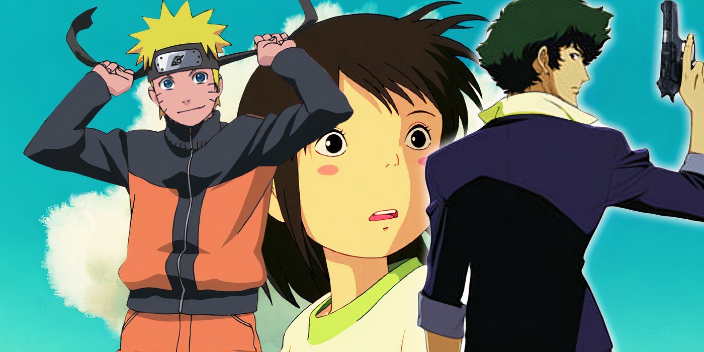 Chihiro from Spirited Away, Naruto, and Spike from Cowboy Bebop