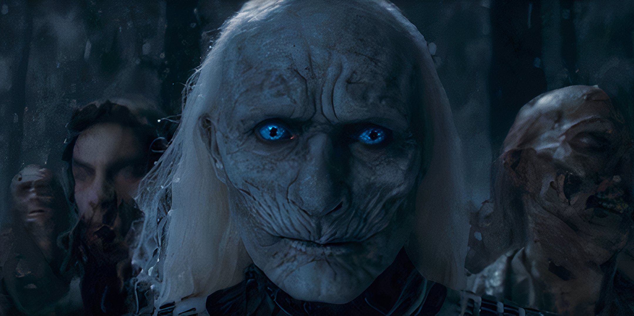 Close-up of White Walker with blonde hair in House of the Dragon season 2, episode 8