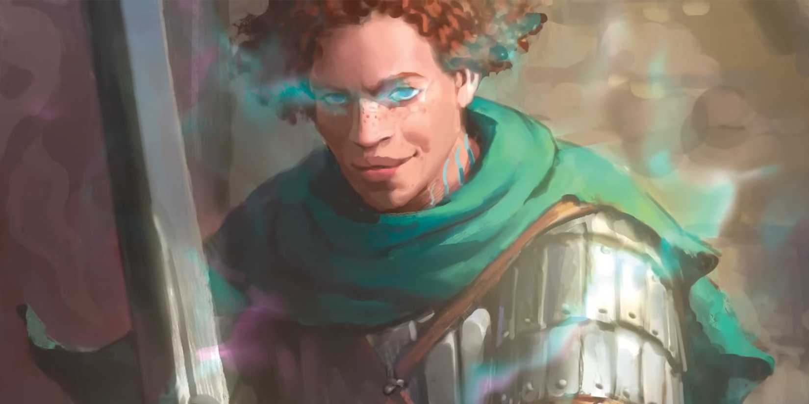 D&D Psi Warrior Fighter with glowing eyes holding a large sword.