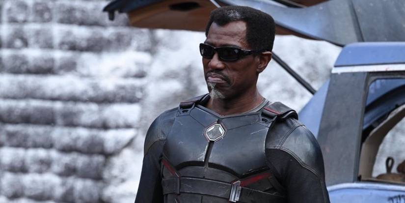 Wesley Snipes as Blade in Deadpool & Wolverine looking offscreen