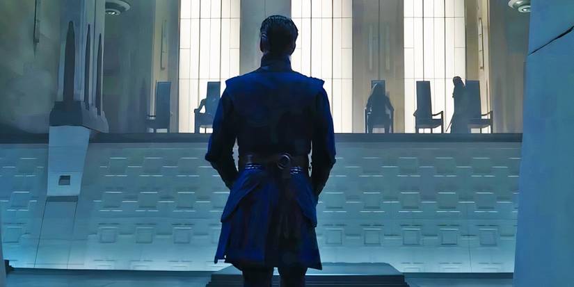 Doutor Estranho entrando na câmara dos Illuminati em Doutor Estranho no Multiverso da Loucura