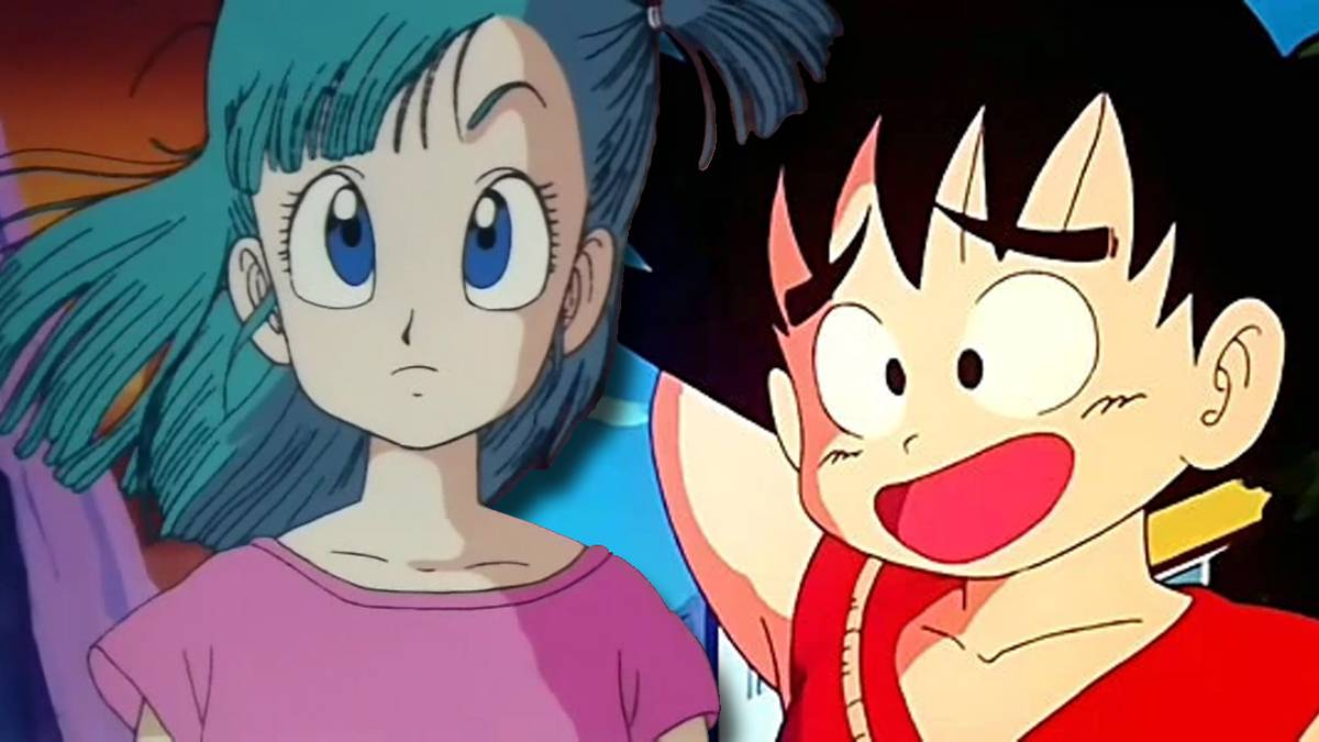 Goku Y Bulma Bulma Sitting On A Tree And Kid Goku At The Beach Blue
