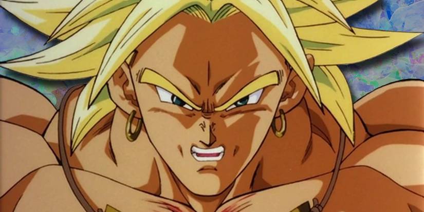 A close-up of Dragon Ball's original Broly in Super Saiyan.