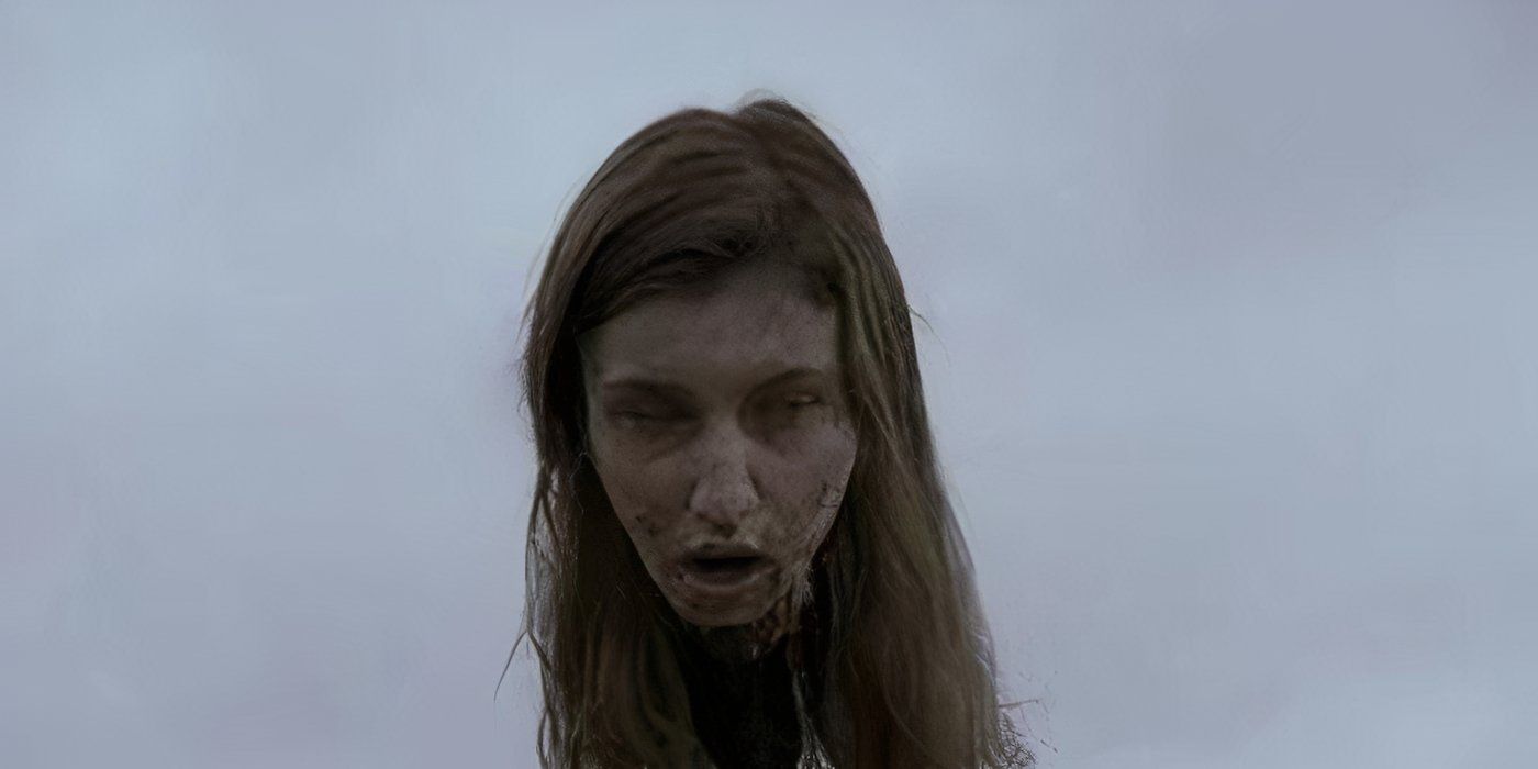 Enid's head on a pike in the World's Fair episode of The Walking Dead