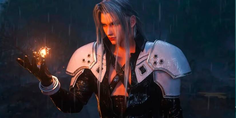  Sephiroth creating a fireball in his hand in Final Fantasy 7 Rebirth.