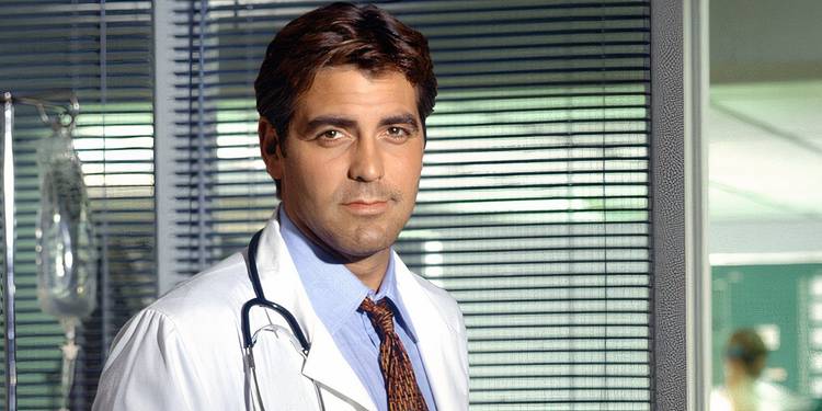 George Clooney as Doug Ross smiling in ER