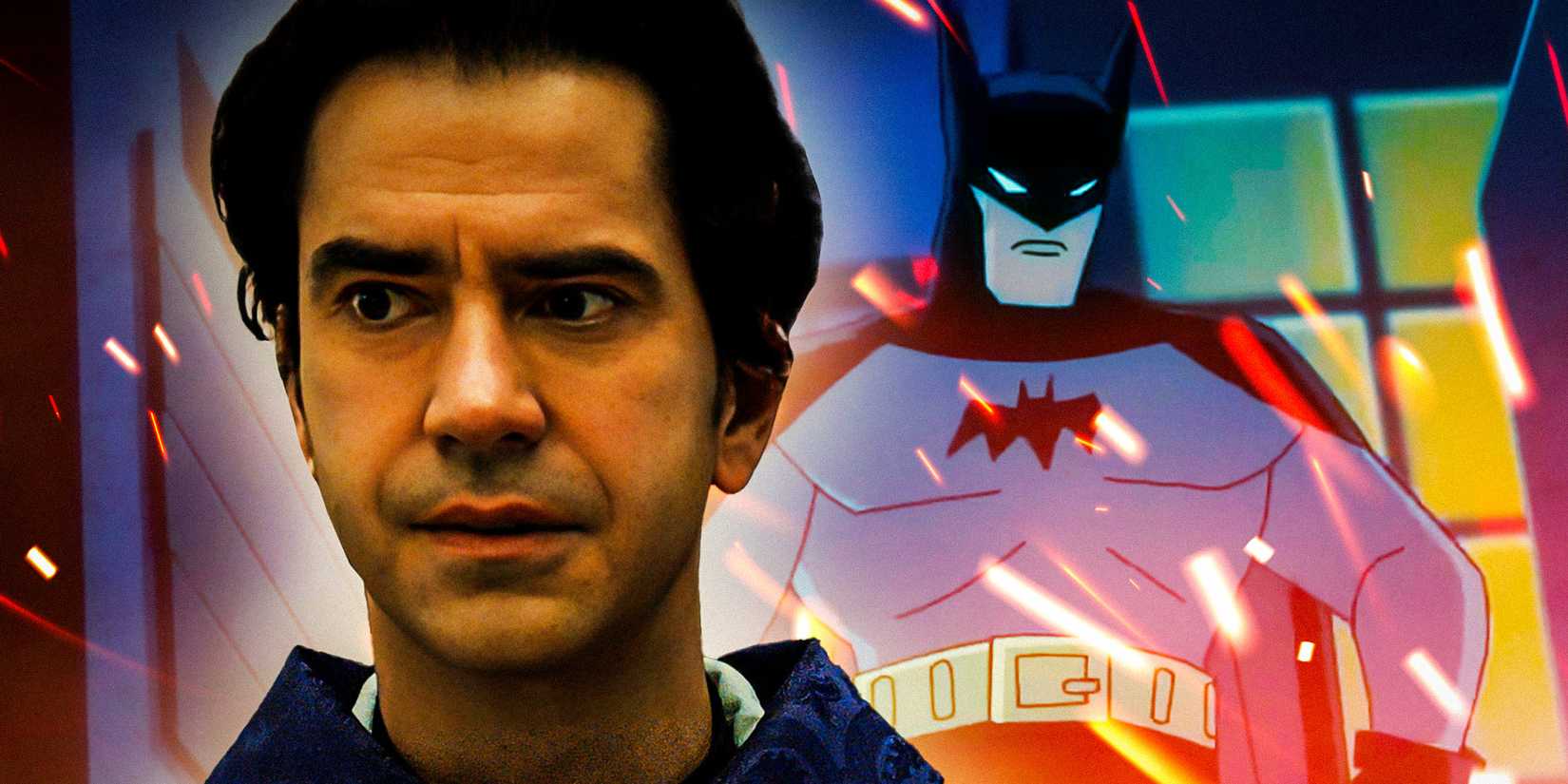 Hamish-Linklater-in-Midnight-Mass-and-Batman-from-Batman-Caped-Crusader