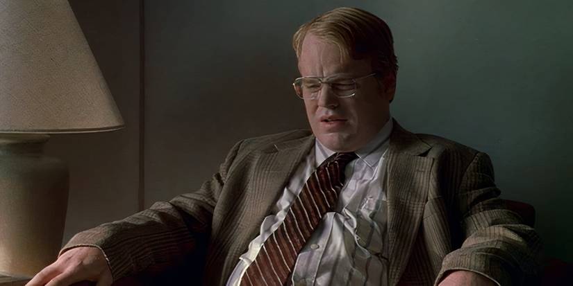 Philip Seymour Hoffman com expressão angustiada em Happiness (1998)