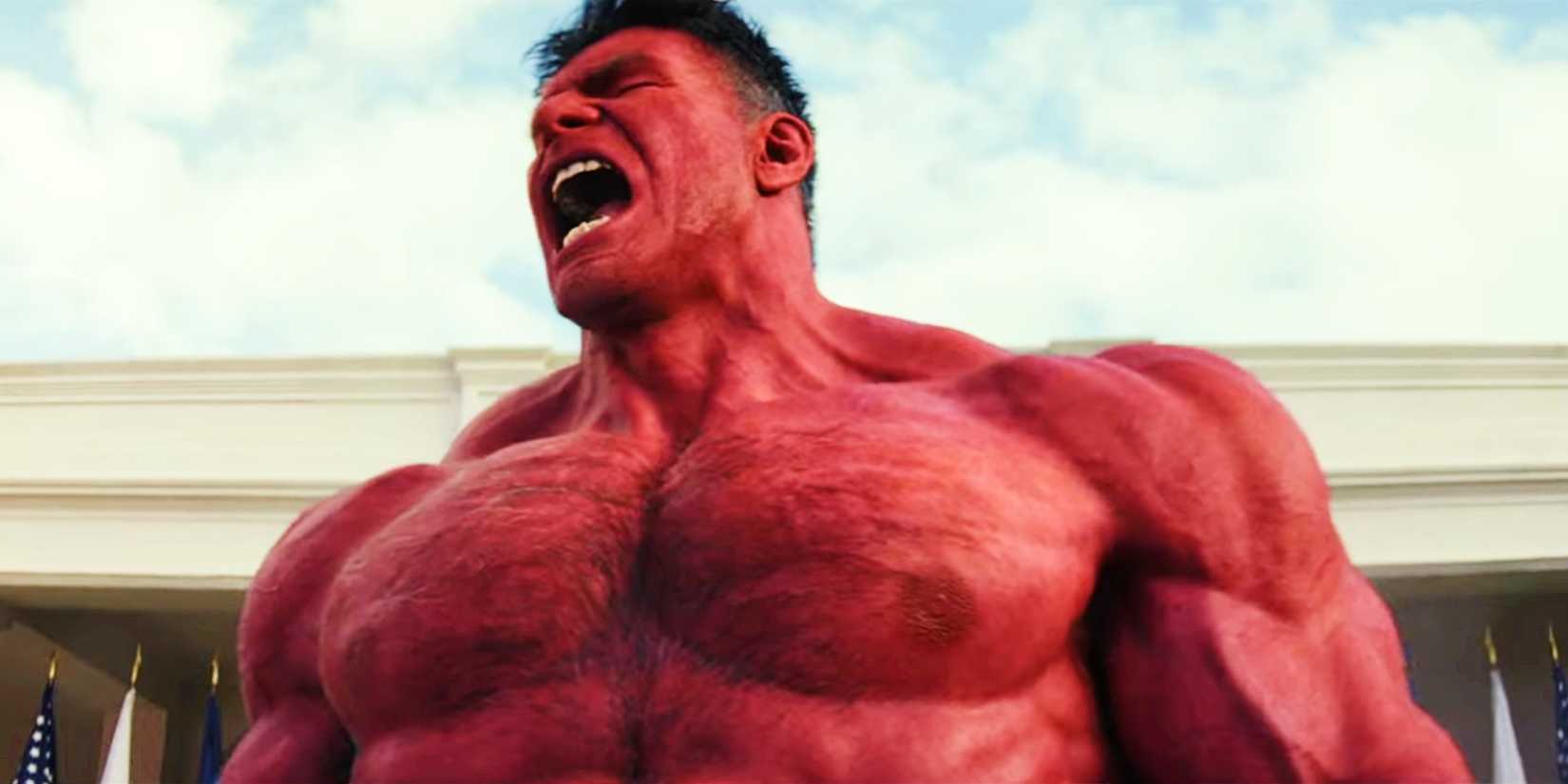 Harrison Ford As Red Hulk Toward The End Of His Transformation Yelling In Front Of The White House In Captain America Brave New World