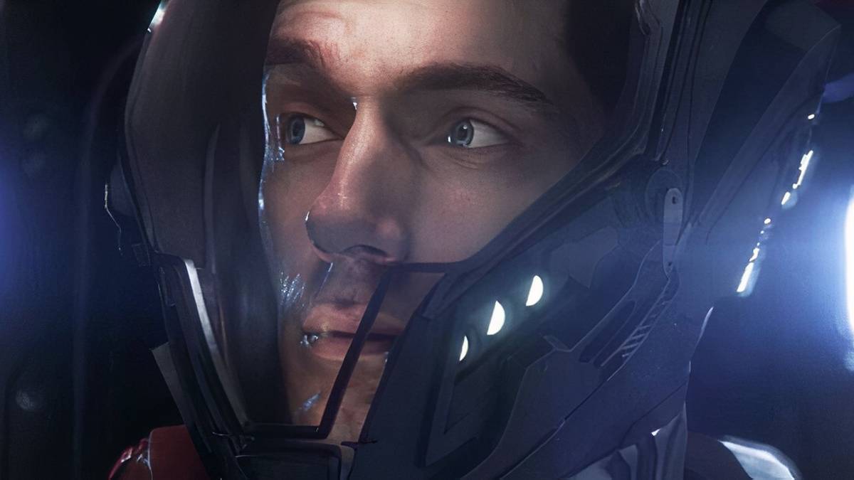 Henry Cavill close-up in Squadron 42.