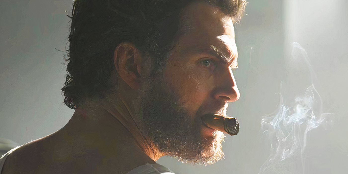 Henry Cavill's Wolverine smoking a cigar in Deadpool & Wolverine.