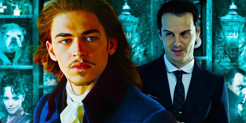 Hero Fiennes with Andrew Scott's Moriarty in Sherlock