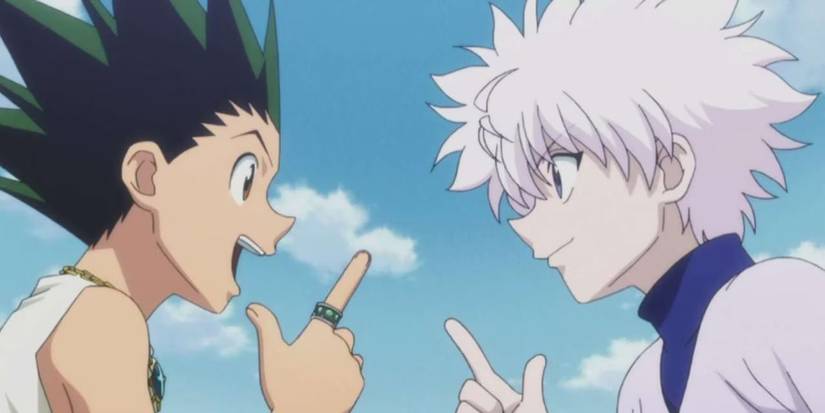 Hunter x Hunter's Gon and killua smiling at each other.