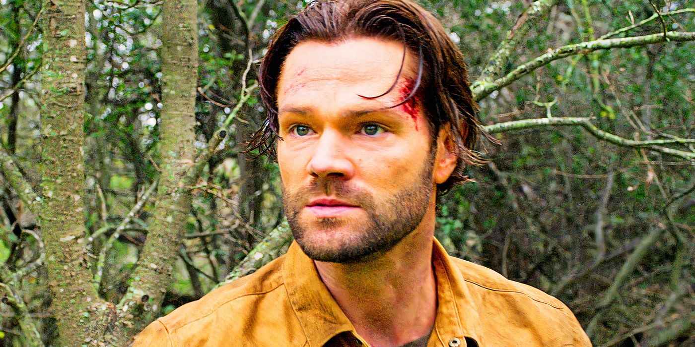 Jared Padalecki with a cut on his head in Walker