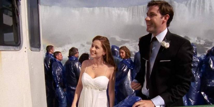 Jim (John Krasinski) and Pam's (Jenna Fischer) Wedding at Niagara Falls in The Office