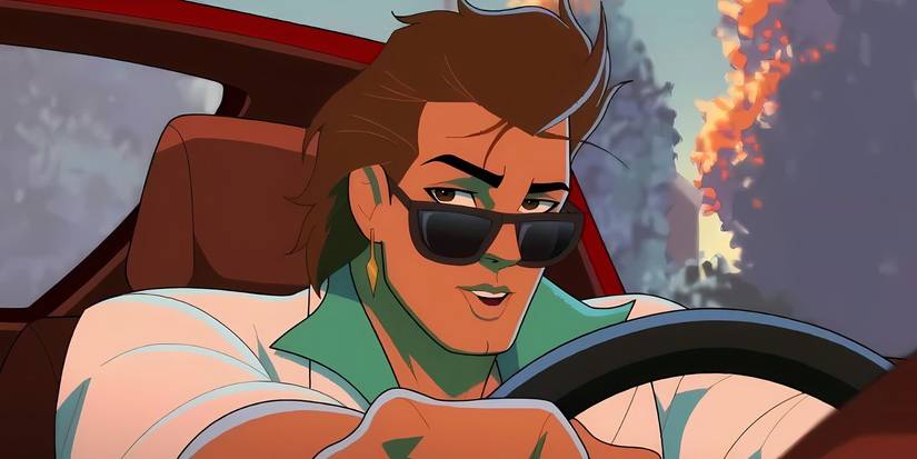 johnny cage driving around in mortal kombat cage match