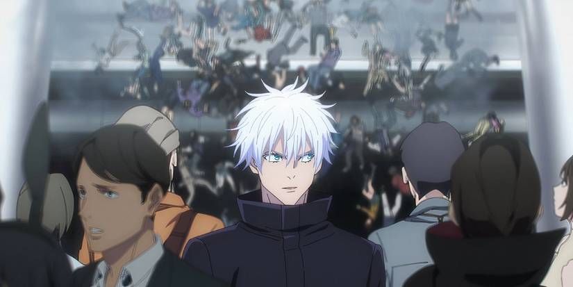 Jujutsu Kaisen Gojo Shibuya Vorfall, Menschen fallen um ihn herum