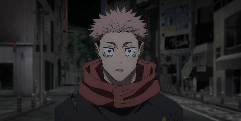 Jujutsu Kaisen Shibuya Incident Itadori Yuji looking at the destruction Sukuna caused