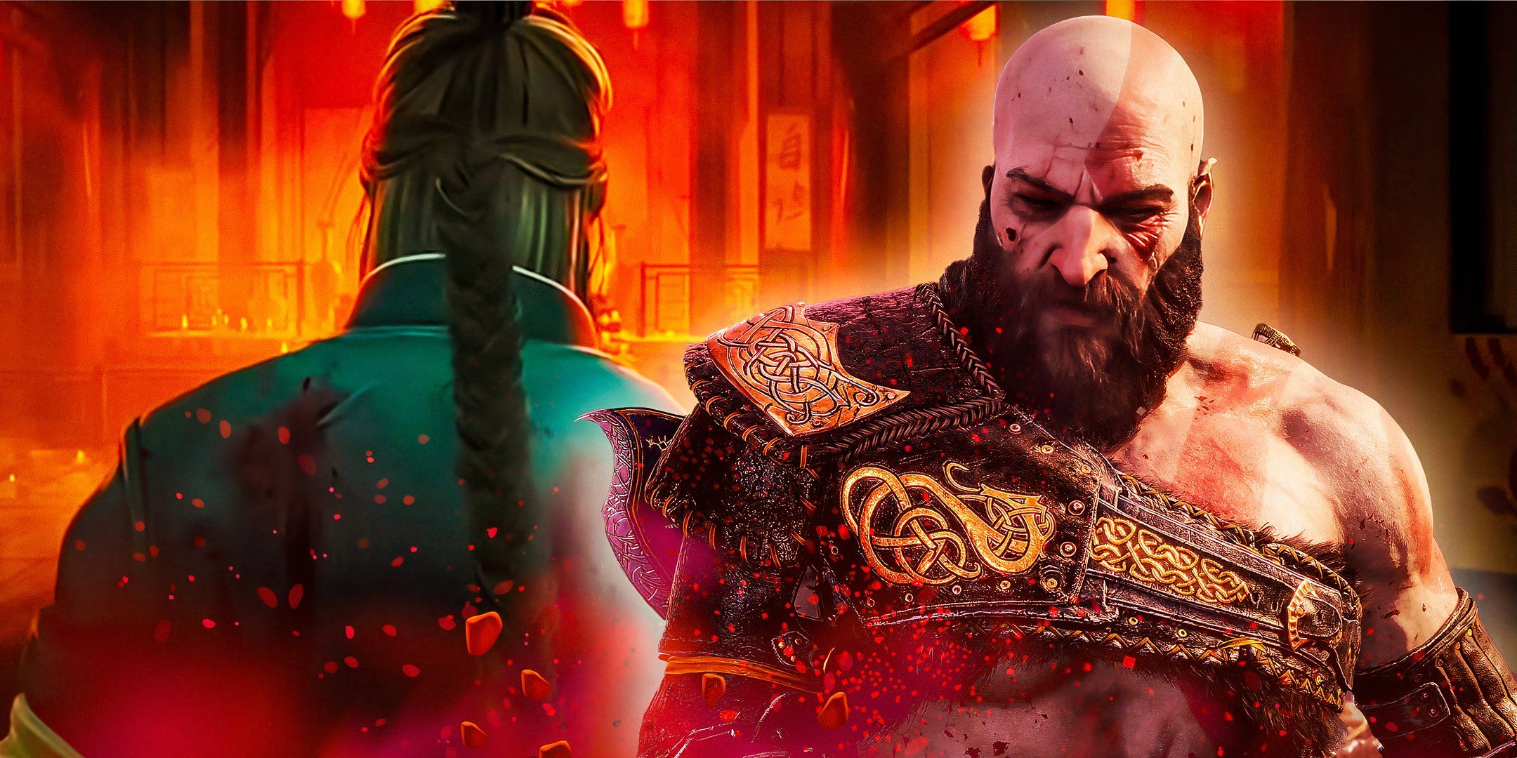 Kratos from God of War Ragnarok and Imagery from Secret Level's trailer