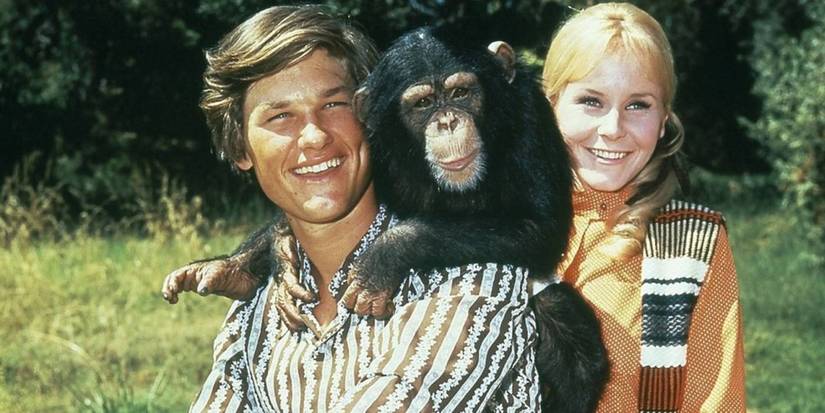Kurt Russell with Chimp in The Barefoot Executive 1971