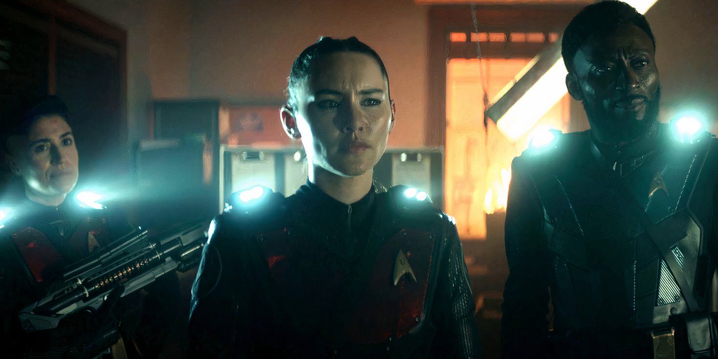 Ortegas, La'an and M'Benga in Strange New Worlds