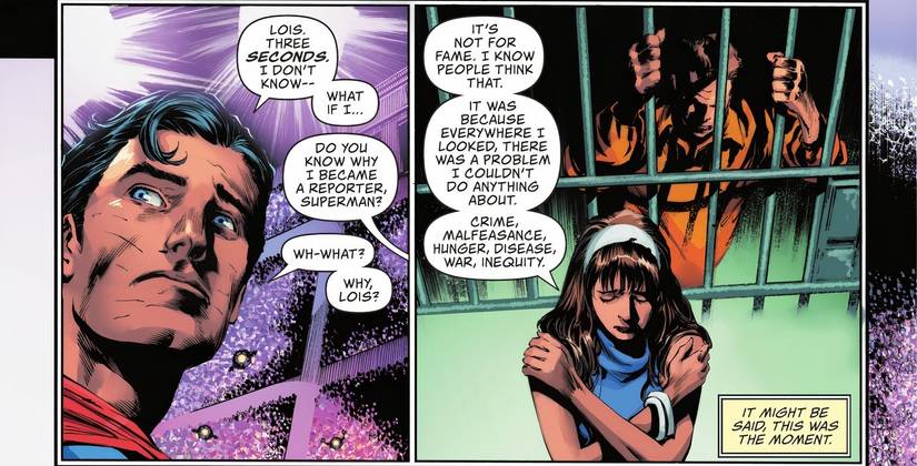 Lois Lane Offers Superman Encouragement Inside Of An Alien Ship