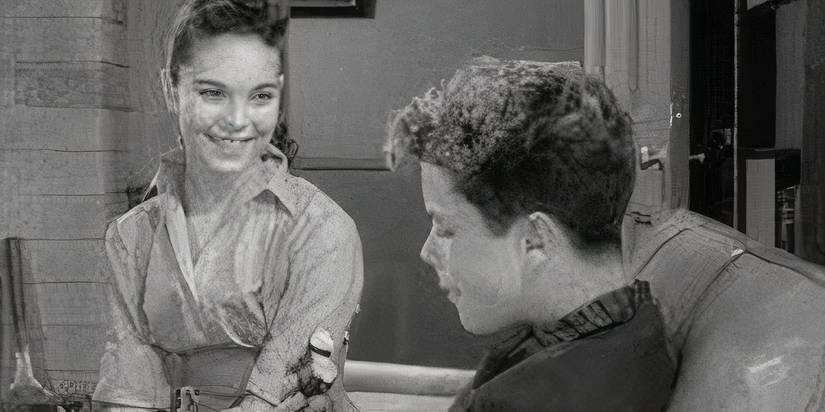 Mary Ellen looking at Wally in Leave it to Beaver