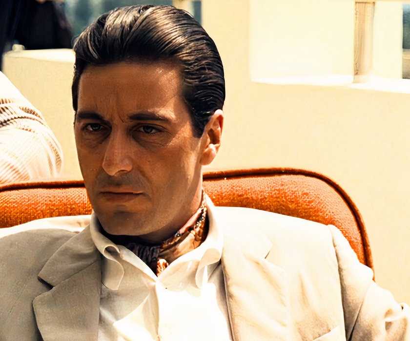 Michael Corleone (Al Pacino) looking serious in Cuba in The Godfather Part II