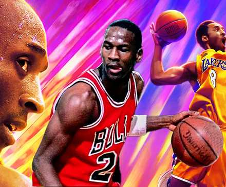 Майкл Джордан из 2K25 рядом с работой Коби Брайанта из 2K23