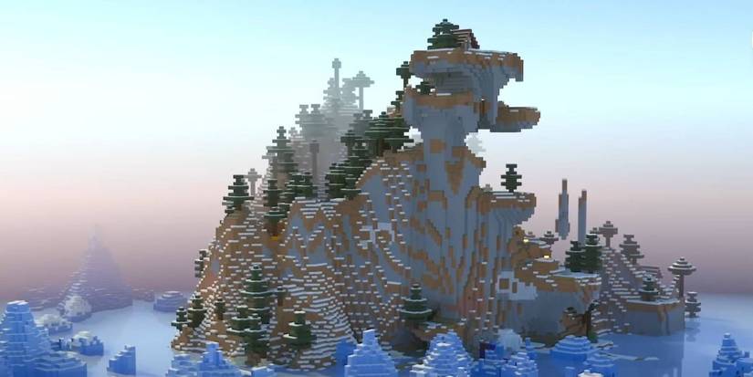 View of the Minecraft Snowbound Island World Seed.