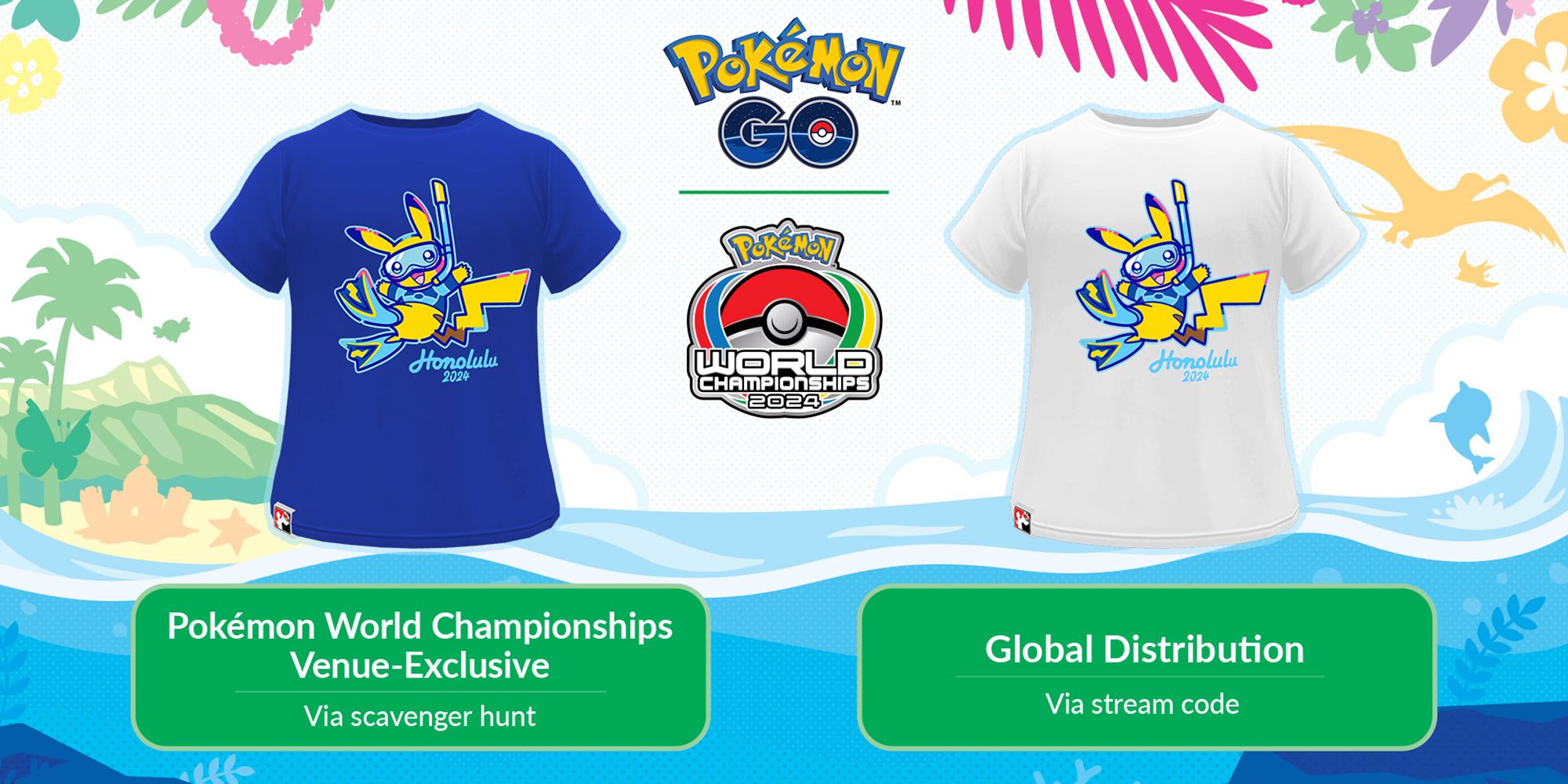 □Rare□ WCS 2024 Pokemon Honolulu Aloha Shirt