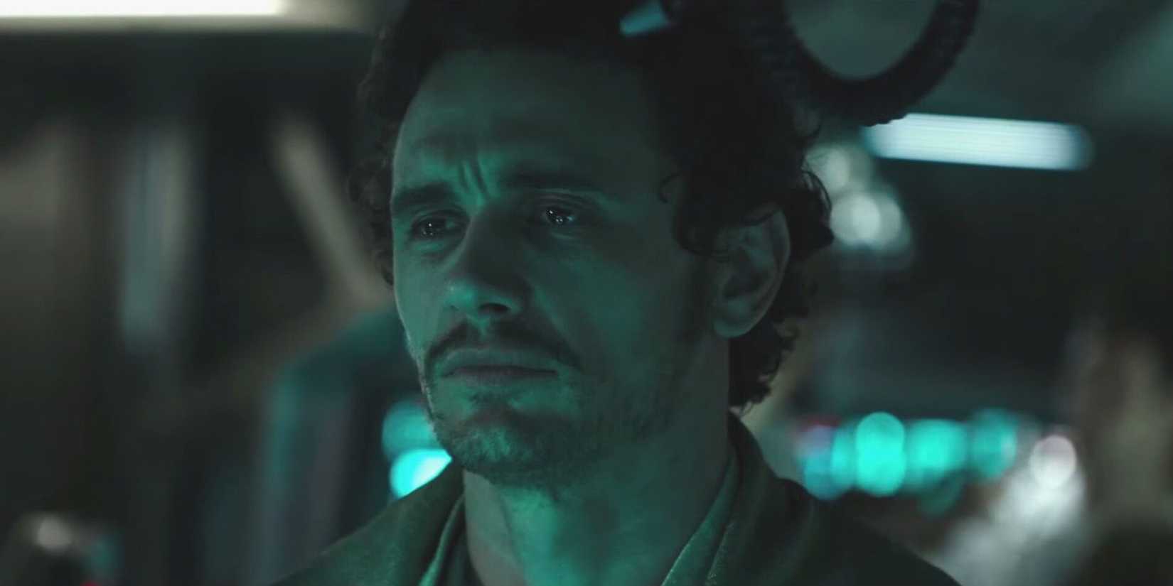 James Franco as Branson looking worried in the promo short from Alien: Covenant