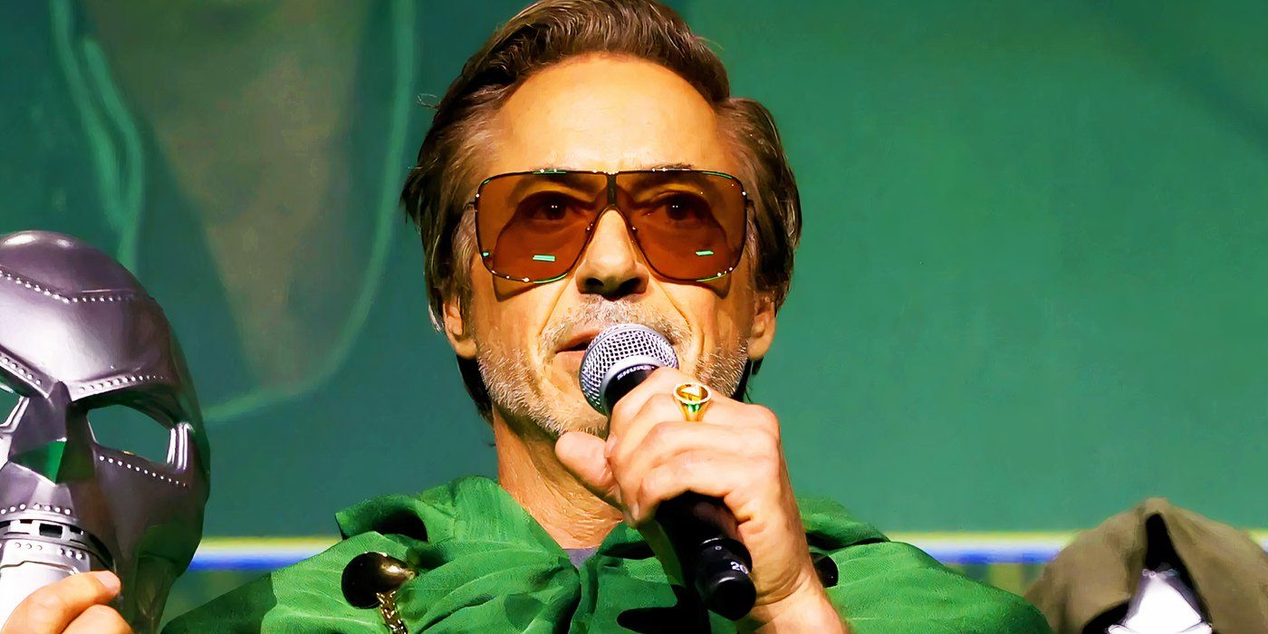 Robert Downey Jr. revealing himself to be Doctor Doom at SDCC 2024