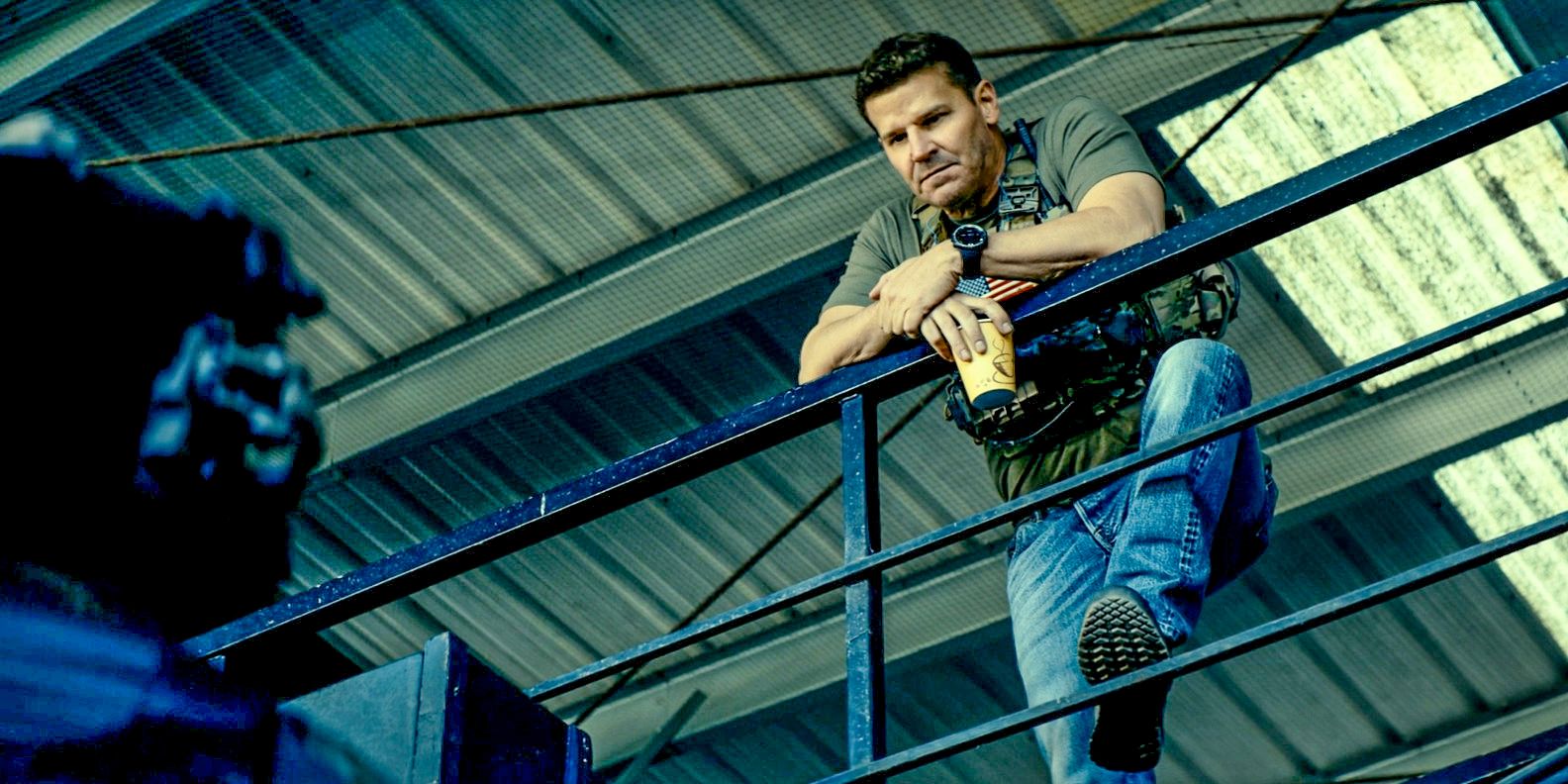 Jason (David Boreanaz) looking thoughtful in SEAL Team Season 7 Episode 1