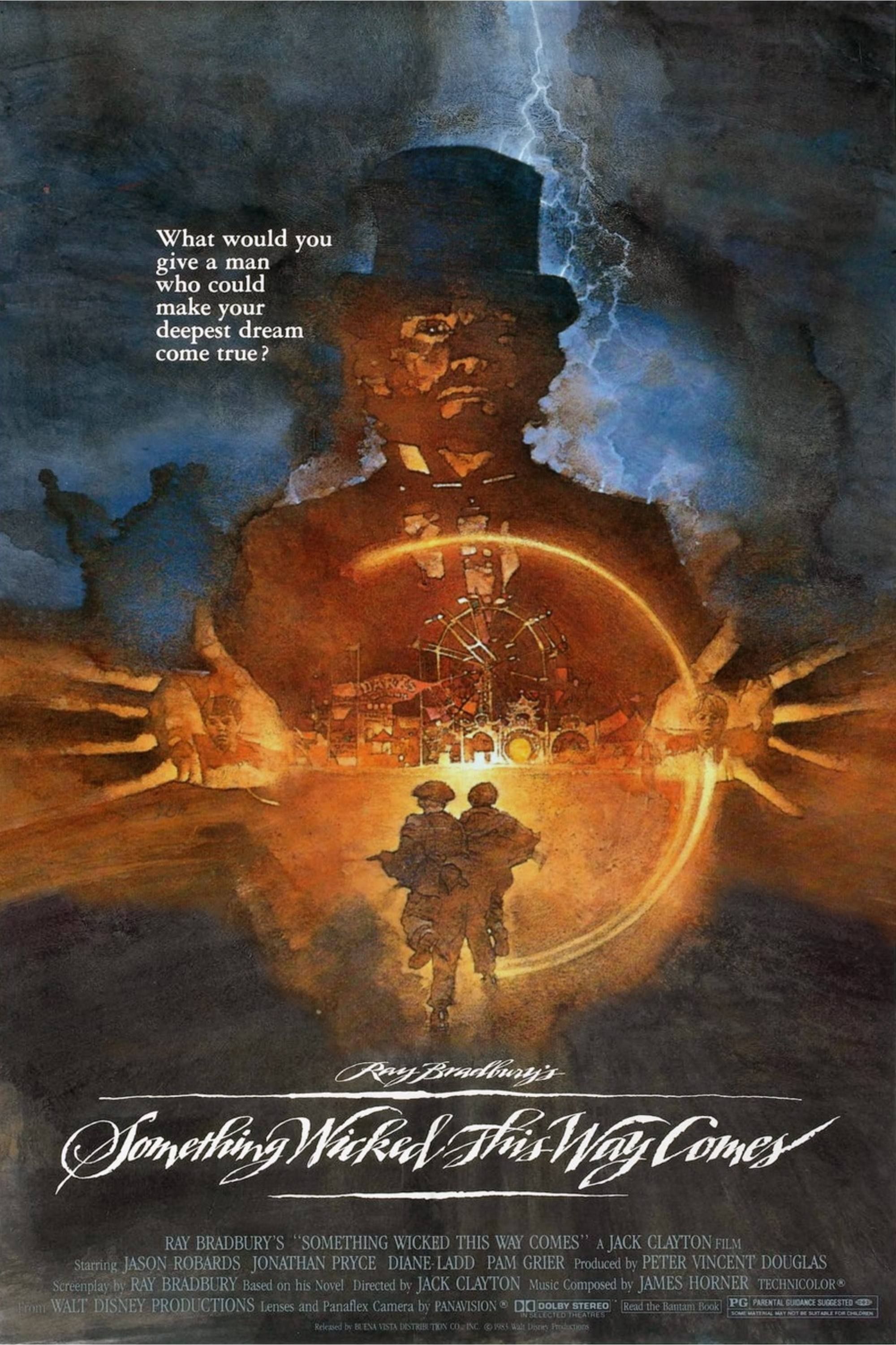 Pôster do filme Something Wicked This Way Comes, com o título em destaque.