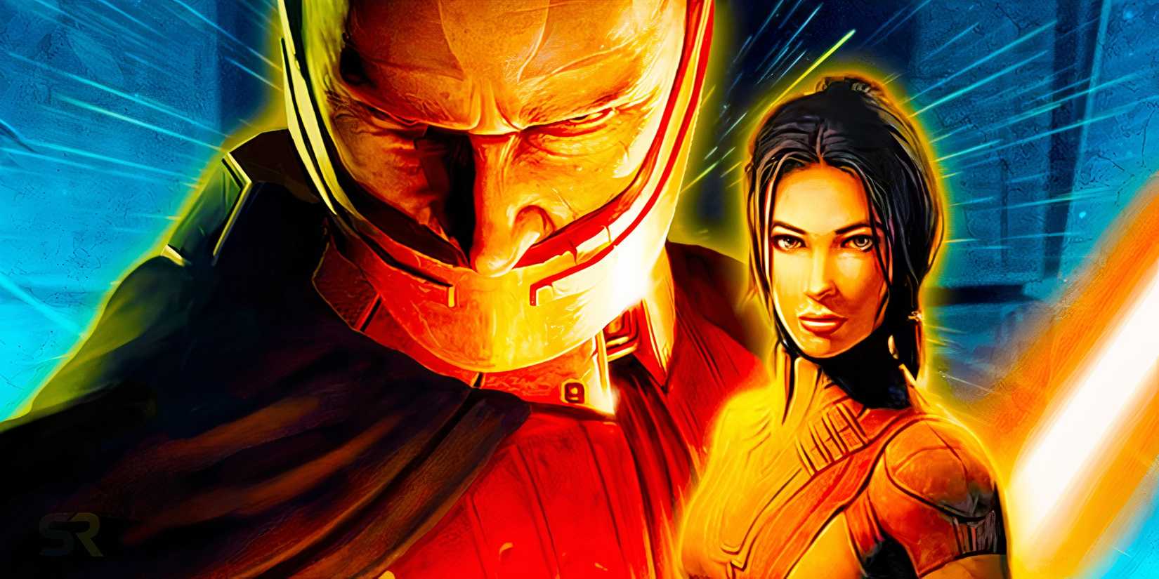 Star Wars KOTOR Characters Darth Malak and bastila next to each other