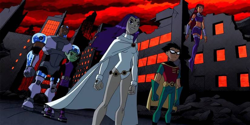 The Teen Titans and Raven stand up to Trigon.