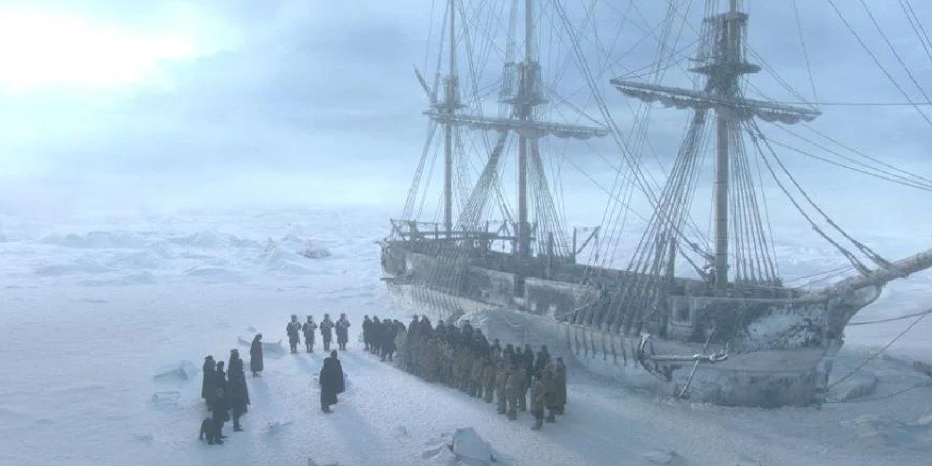 The Crew of the Erebus standing outside the ship in The Terror