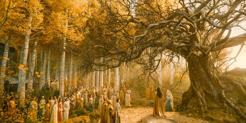 Valinor começa a florescer em ouro com o poder dos Anéis em O Senhor dos Anéis: Os Anéis de Poder, Temporada 2, Episódio 1