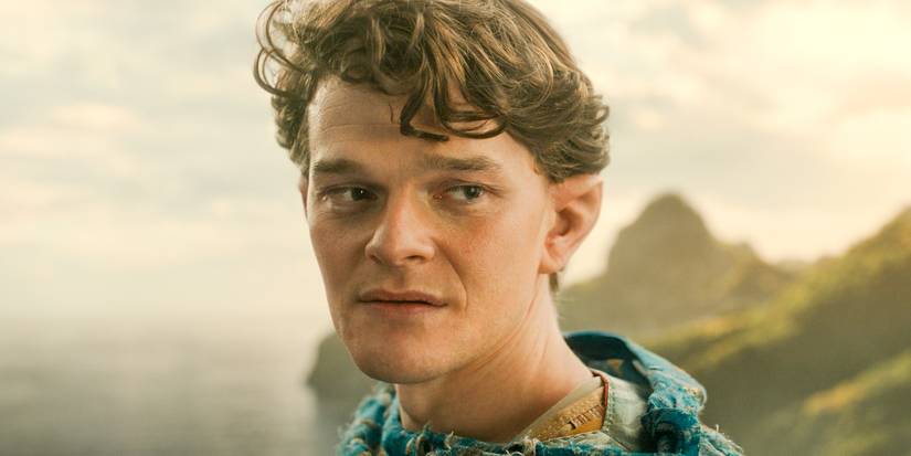 Elrond (Robert Aramayo) refuses to surrender the Rings of Power in The Lord of the Rings: The Rings of Power Season 2 Episode 1