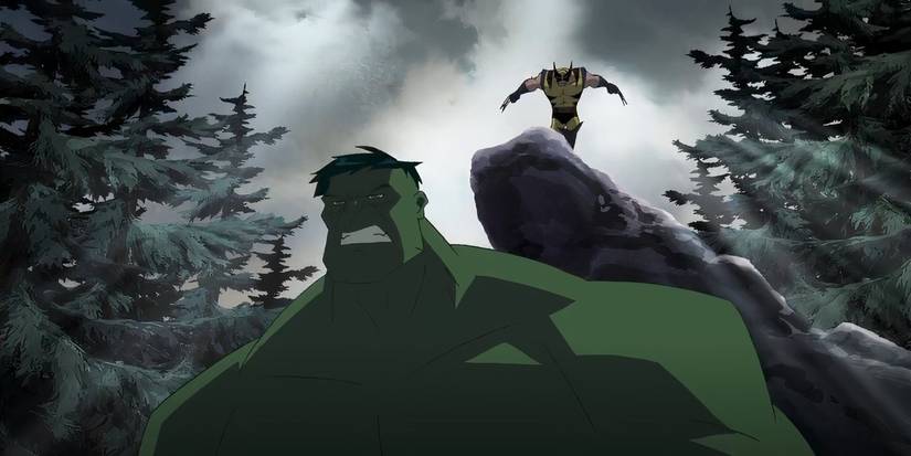 Wolverine About To Leap On Hulk In Hulk Vs.