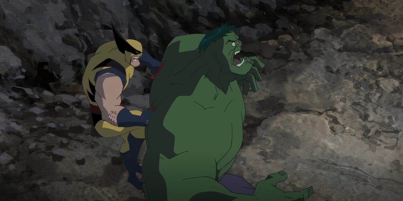 Wolverine Stabbing Hulk In Back With Claws In Hulk Vs. 