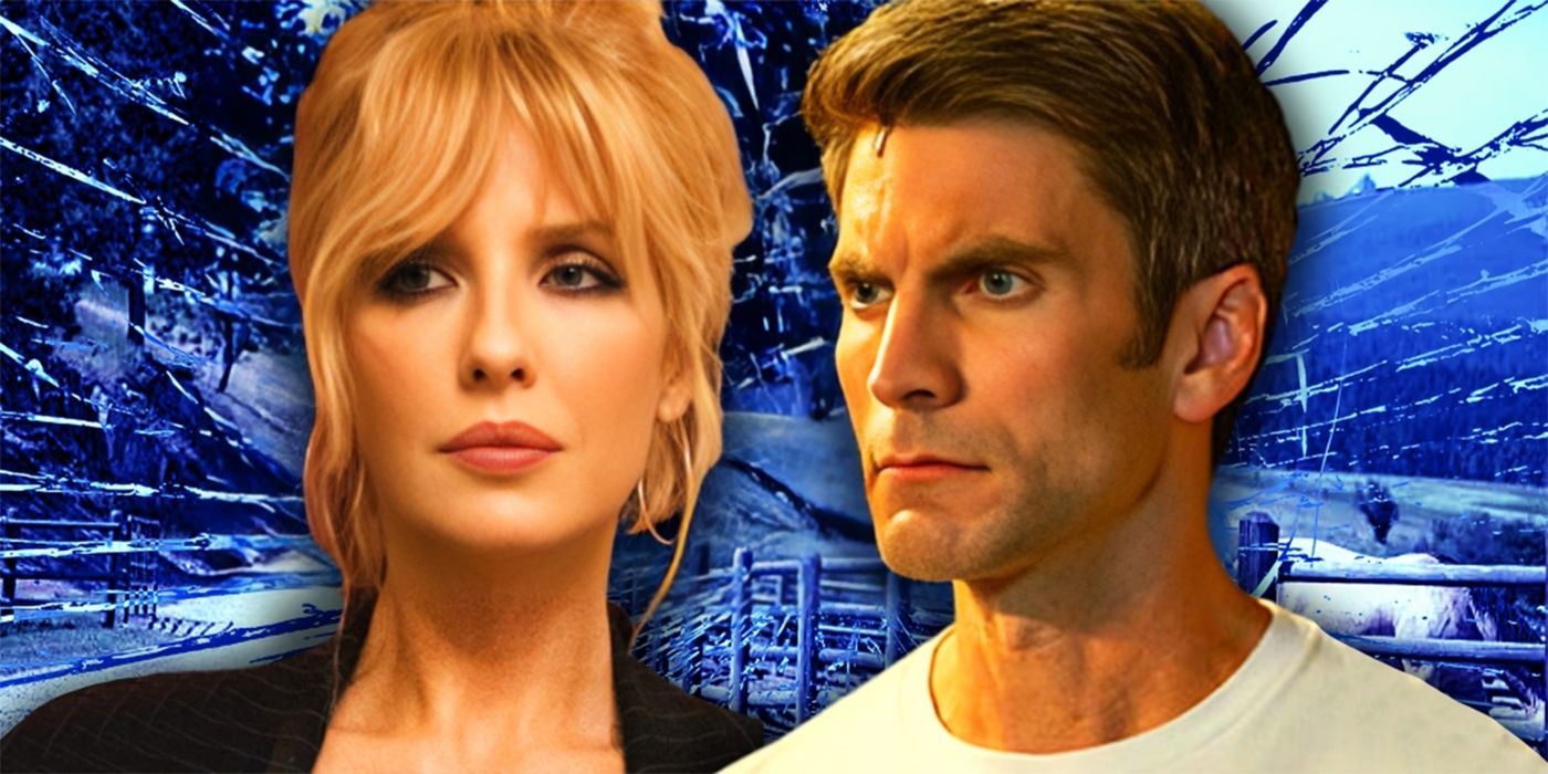 Yellowstone Collage with Kelly Reilly as Beth Dutton and Wes Bentley as Jamie Dutton