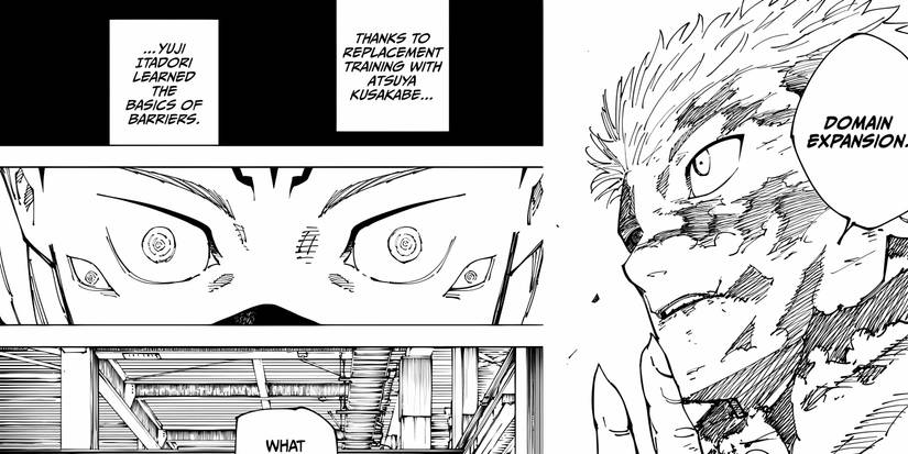 Yuji activates his domain to trap Sukuna and assure that his attacks will connect.